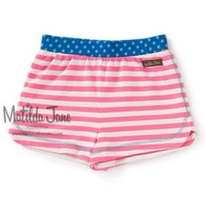 Matilda Jane NWT Girls Size 10 Pink Striped Playing on the Beach Shorts